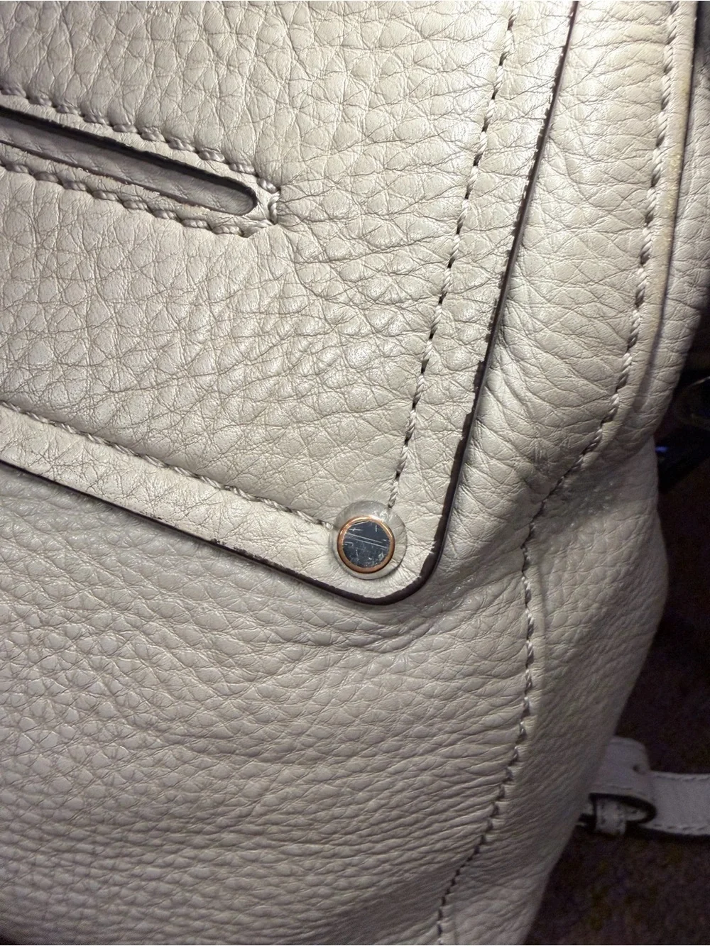 Michael Kors Gray Pebbled Women's Satchel Handbag with Silver Zipper Accents